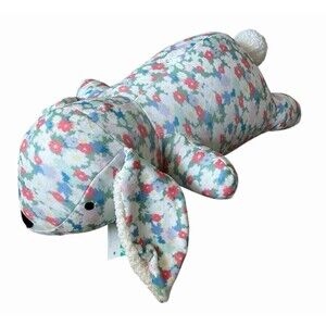 Floral Bunny Weighted Plush Kids Throw Pillow - Pillow-fort NEW